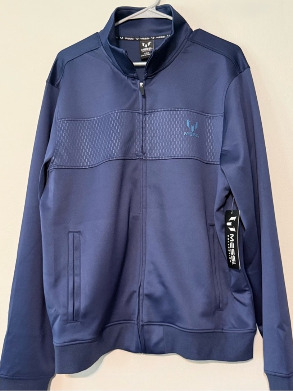 MESSI Men's Navy Lightweight Full-Zip Shirt Jacket